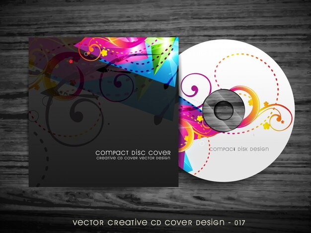 Diseño colorido elegante de cubierta de cd