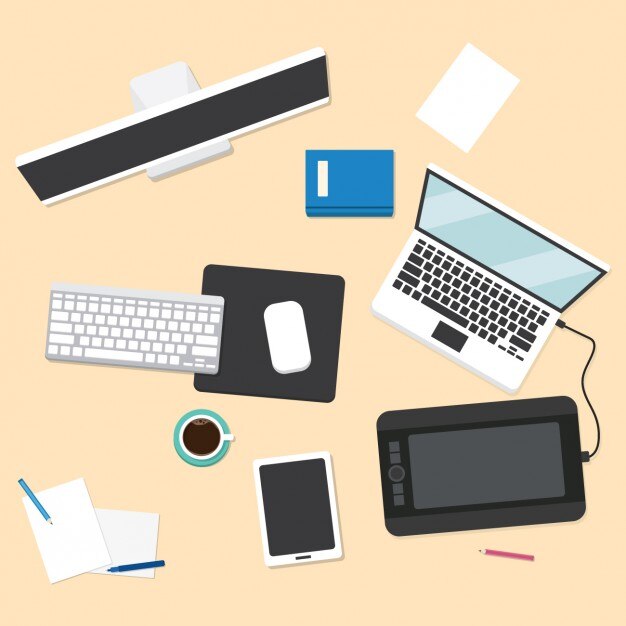 Diseño colorido de espacio de trabajo