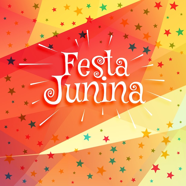 Vector gratuito diseño colorido de festa junina con estrellas