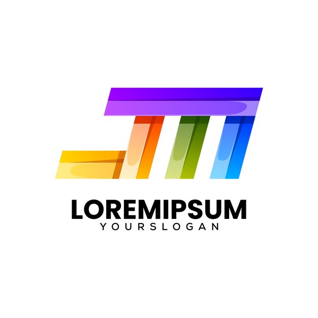 diseño colorido del logotipo del icono inicial de jm