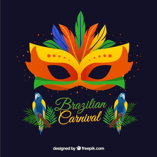 Diseño colorido de máscara de carnaval brasileño