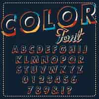 Vector gratuito diseño colorido oscuro del alfabeto