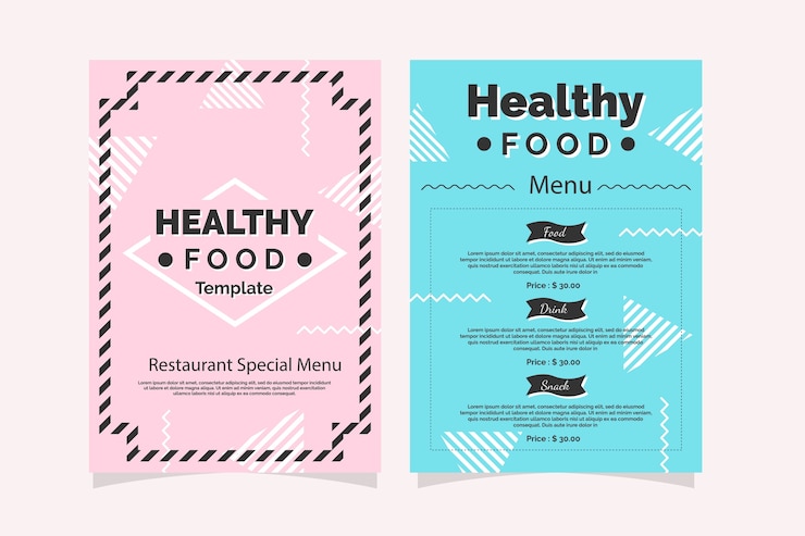 Vector gratuito diseño colorido de plantilla de menú de restaurante