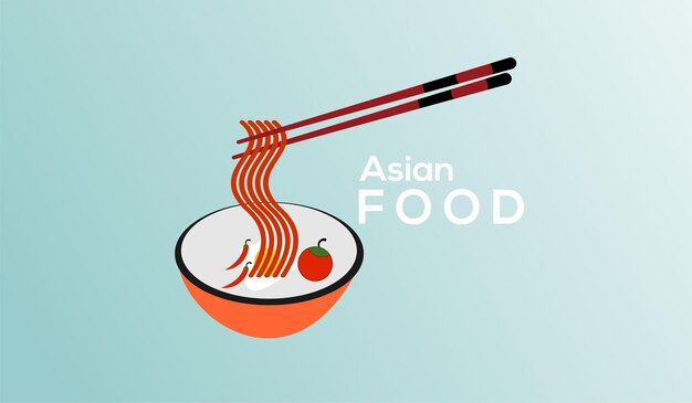 Diseño de comida asiática degradado minimalista.
