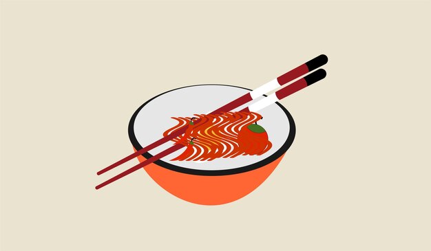 Diseño de comida asiática degradado minimalista.