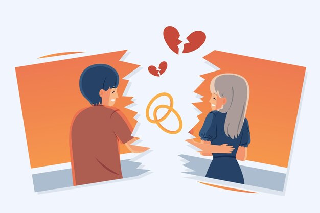 Diseño de concepto de divorcio