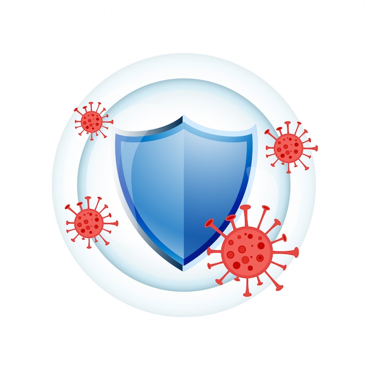 Vector gratuito diseño de concepto de escudo de protección médica del sistema inmunitario