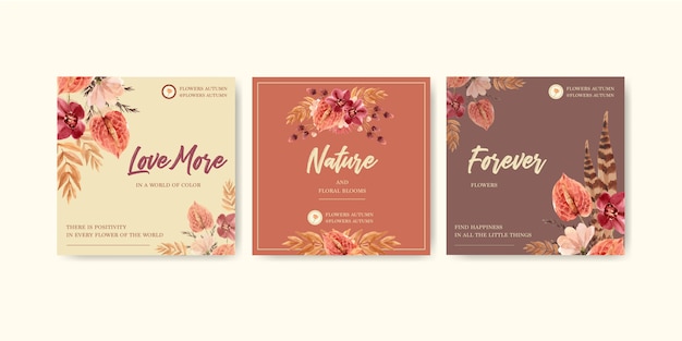 Diseño de concepto de flor de otoño para publicidad y marketing.