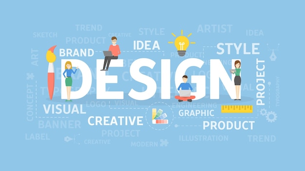 Diseño concepto ilustración idea y estilo creatividad y proyectos