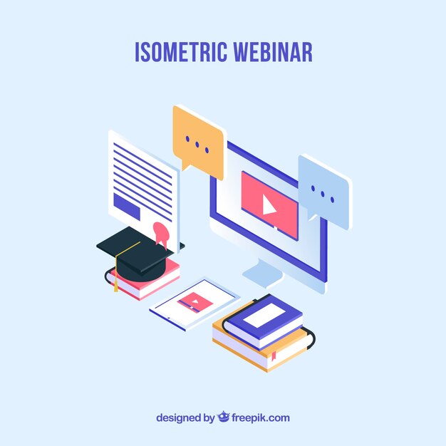 Diseño de concepto isométrico de webinar