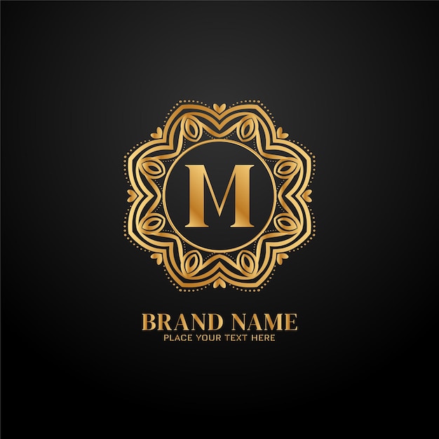 Diseño de concepto de logotipo de marca de lujo letra M
