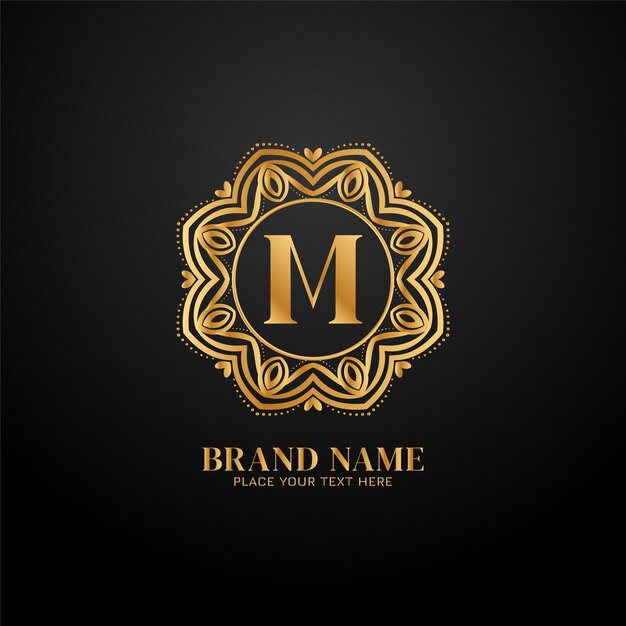 Diseño de concepto de logotipo de marca de lujo letra M