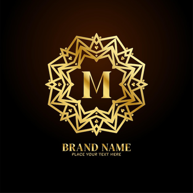 Vector gratuito diseño de concepto de logotipo de marca de lujo letra m