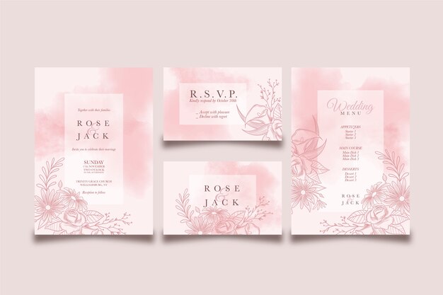 Diseño y concepto de plantilla de boda