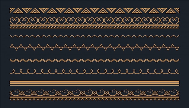 Diseño de conjunto de fronteras sin costuras étnicas de estilo boho