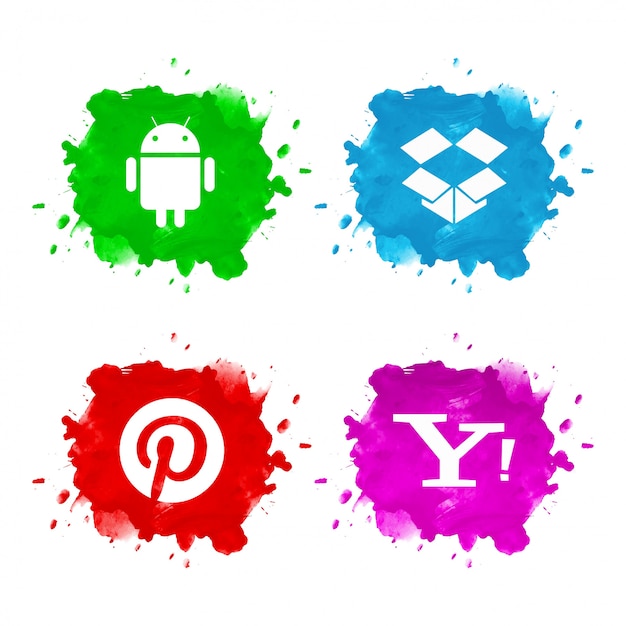 Vector gratuito diseño de conjunto de icono de redes sociales abstractos