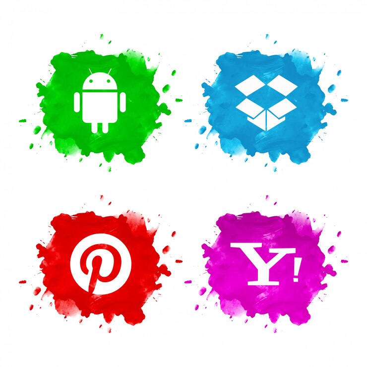 Vector gratuito diseño de conjunto de icono de redes sociales abstractos