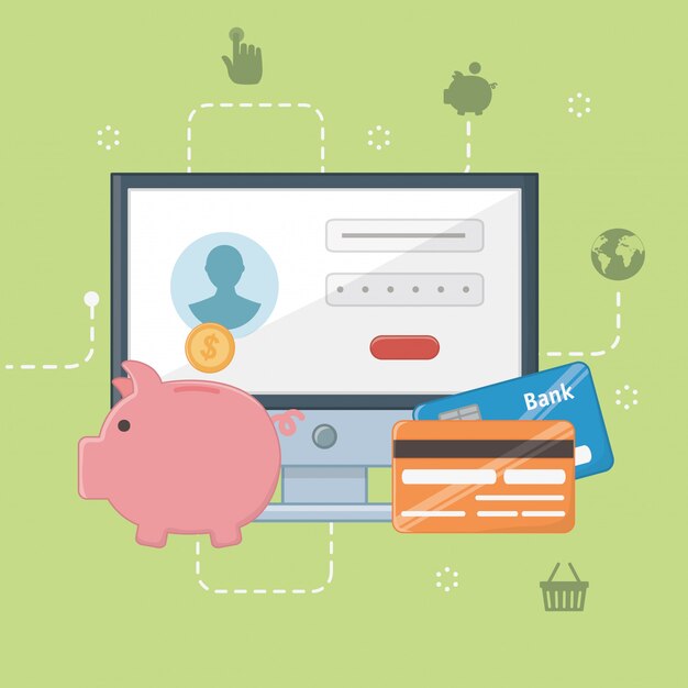Diseño de conjunto de iconos de pago en línea