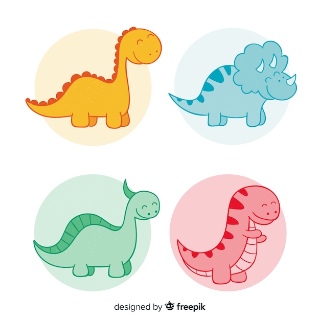 Diseño de conjunto de pegatinas de dinosaurios