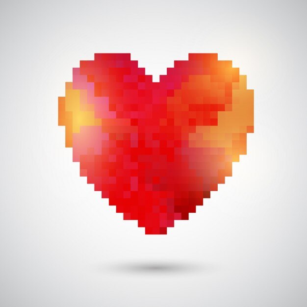 Diseño del corazón pixelado para Día de San Valentín