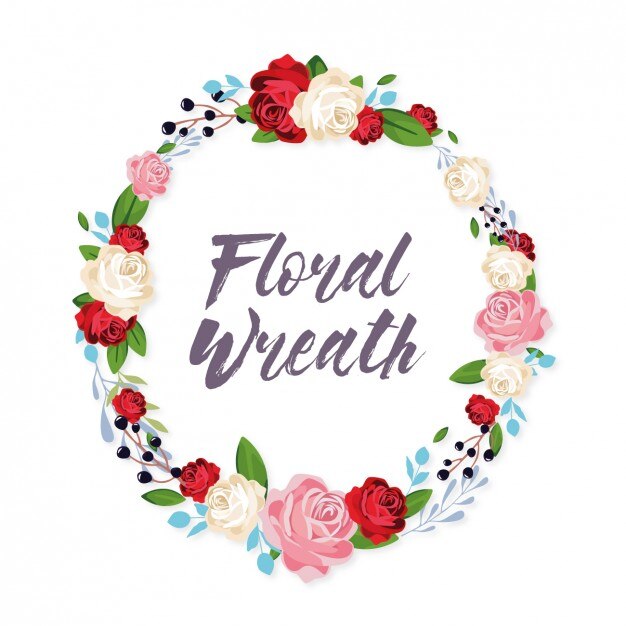 Diseño de corona floral colorida