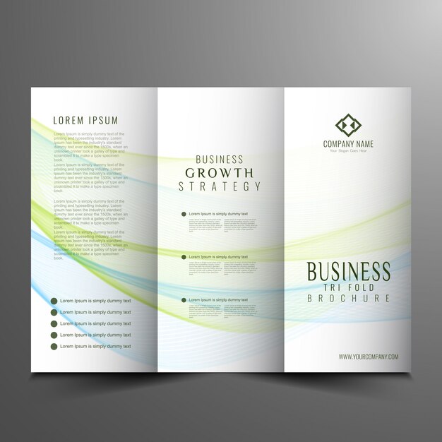 Diseño corporativo de folleto tríptico de negocios
