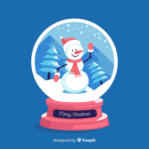 Diseño de creativa bola de nieve flat