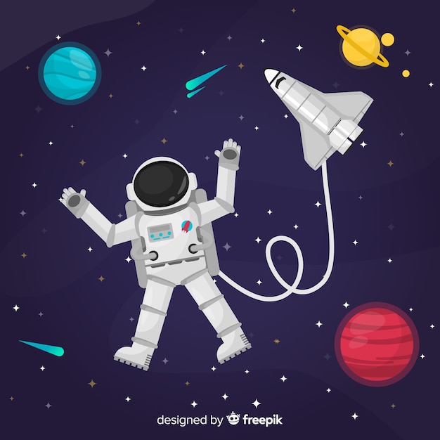 Vector gratuito diseño creativo de astronauta