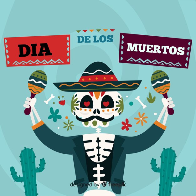 Vector gratuito diseño creativo de fondo del día de muertos