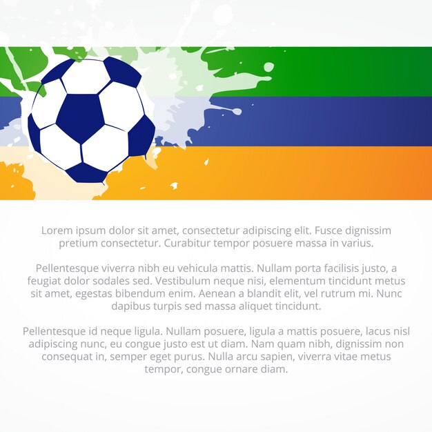 Diseño creativo de fútbol en colores de brasil