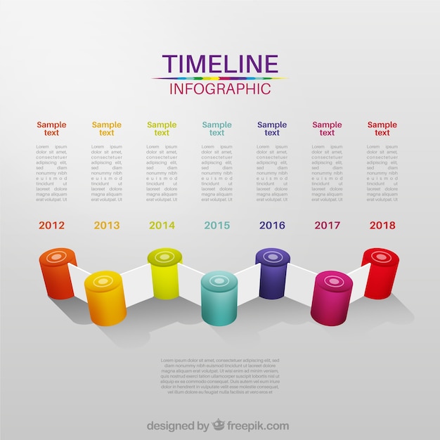 Diseño creativo infográfica de línea de tiempo