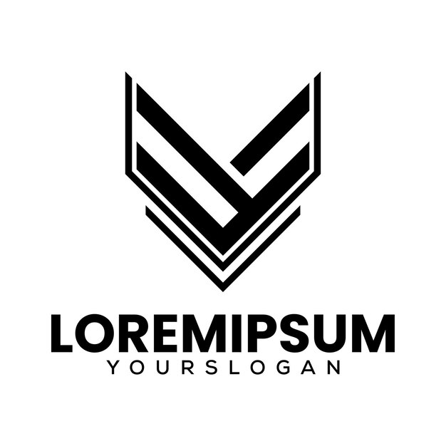 Diseño creativo del logotipo con las iniciales de la letra v