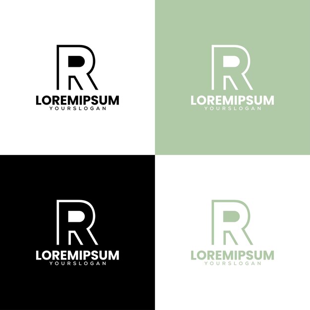Diseño creativo del logotipo de la letra R