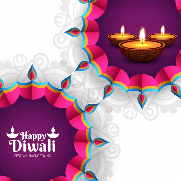 Diseño creativo morado de diwali