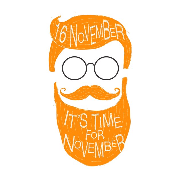 Diseño creativo naranja de movember