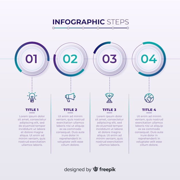 Diseño creativo de pasos infográficos