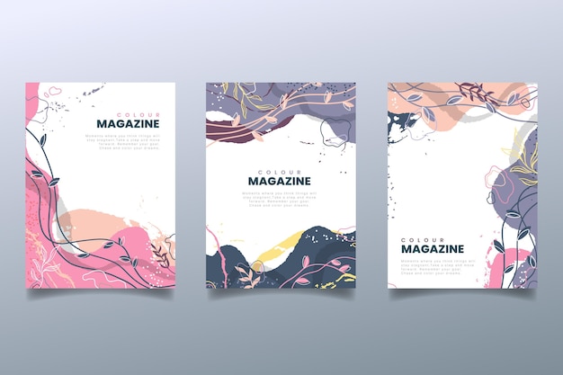 Diseño de cubiertas de formas abstractas dibujadas a mano