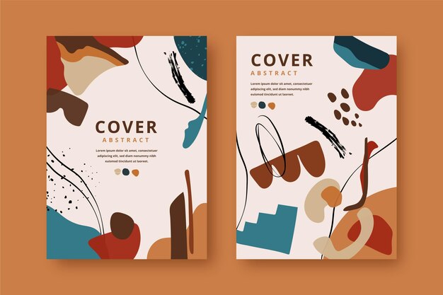 Diseño de cubiertas de formas abstractas dibujadas a mano