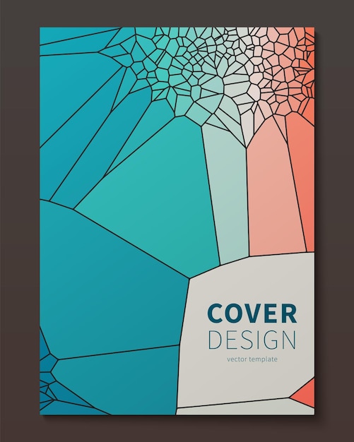 Diseño de cubiertas mínimas de voronoi Grupos de vidrio geométricos con color degradado Telón de fondo abstracto de moda fresco para volante de cartel de banne, etc. Plantilla vectorial