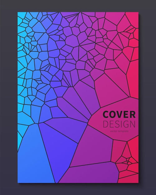 Diseño de cubiertas mínimas de voronoi Grupos de vidrio geométricos con color degradado Telón de fondo abstracto de moda fresco para volante de cartel de banne, etc. Plantilla vectorial