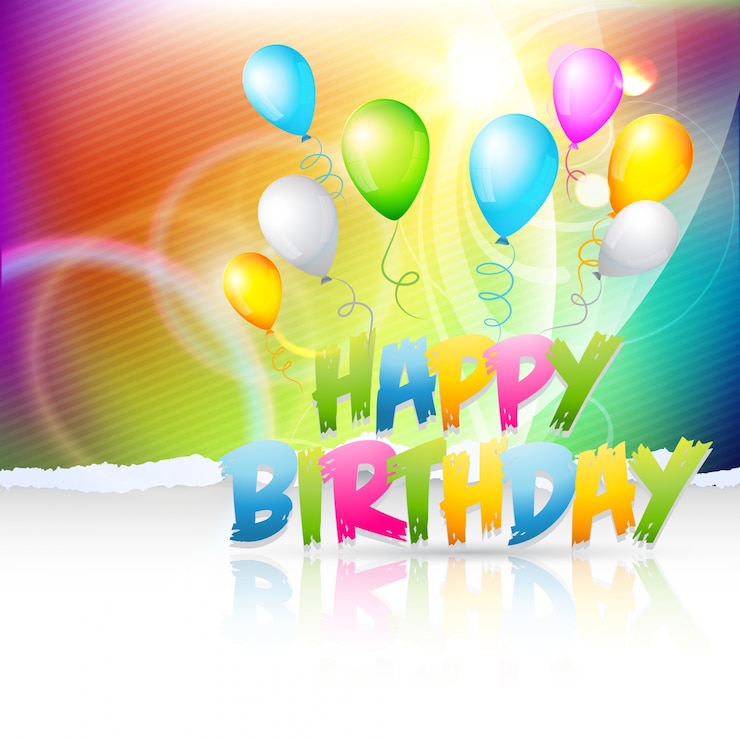 Vector gratuito diseño de cumpleaños colorido y alegre