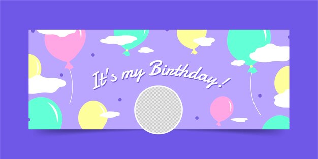Diseño de cumpleaños plano bsnner