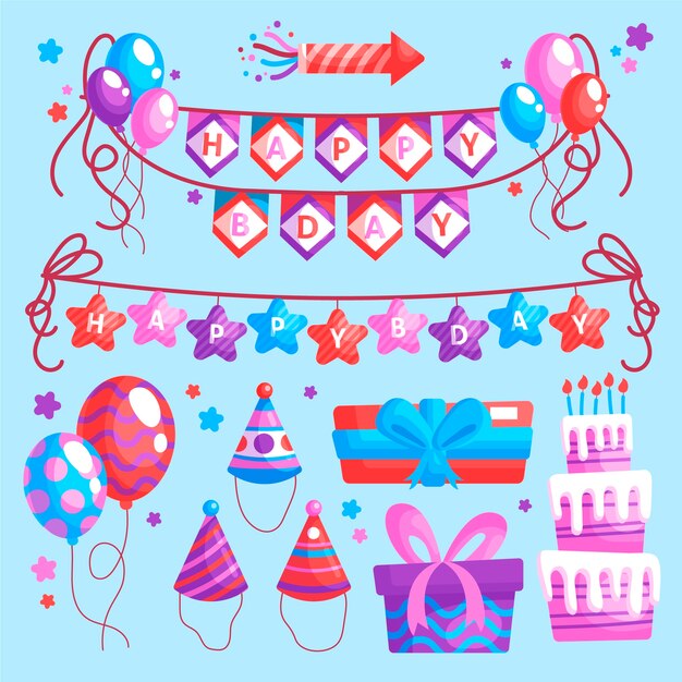 Diseño de decoraciones de fiesta de cumpleaños