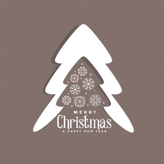 Vector gratuito diseño decorativo de árbol de navidad con copos de nieve.