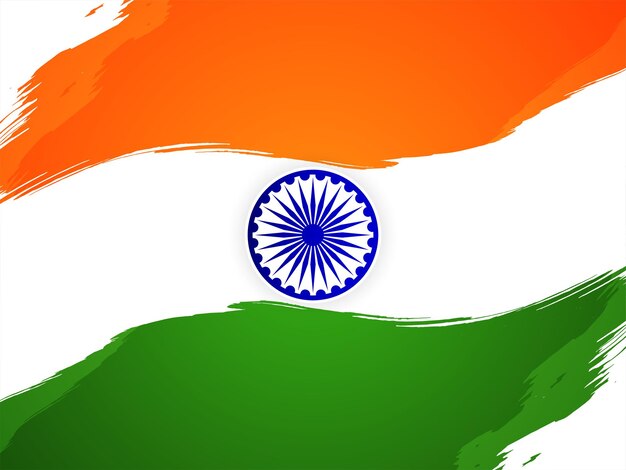 Diseño decorativo de la bandera india Vector de fondo del día de la independencia