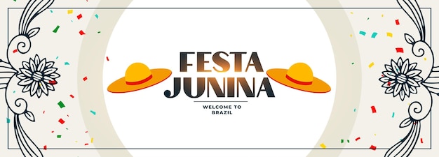 Diseño decorativo de banner de celebración de festa junina