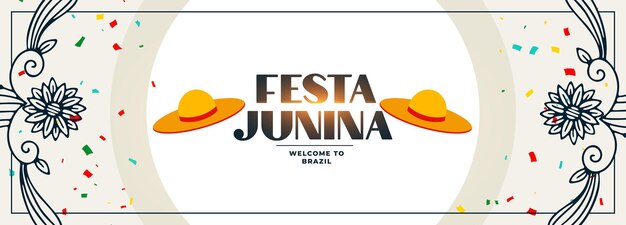 Diseño decorativo de banner de celebración de festa junina