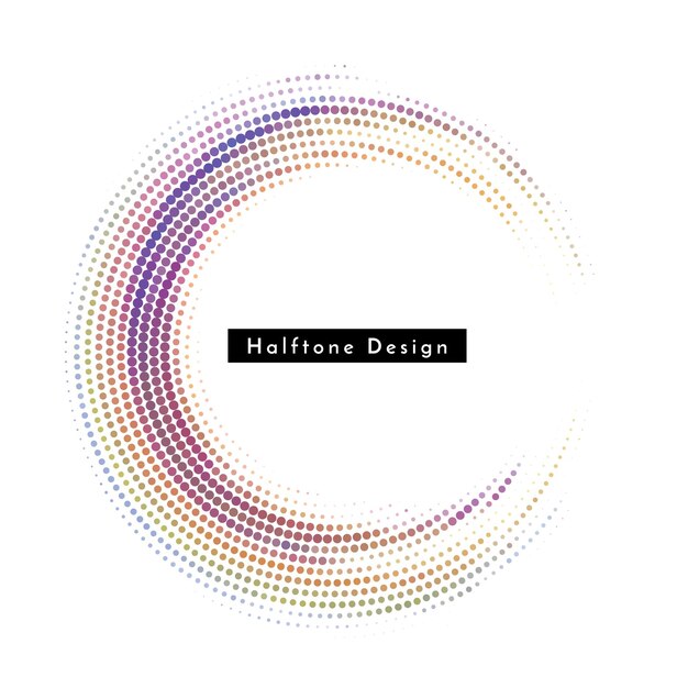 Diseño decorativo circular de medio tono abstractamente colorido