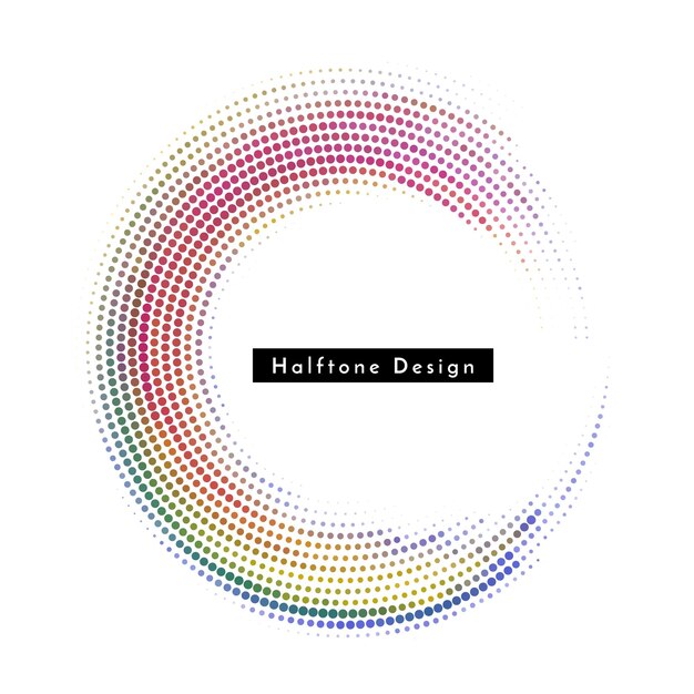 Diseño decorativo circular de medio tono abstractamente colorido