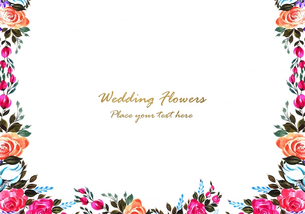 Diseño decorativo colorido del marco floral